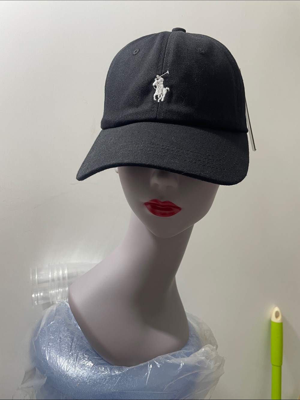 Ralph Lauren Black Baseball Cap with White Polo Logo
